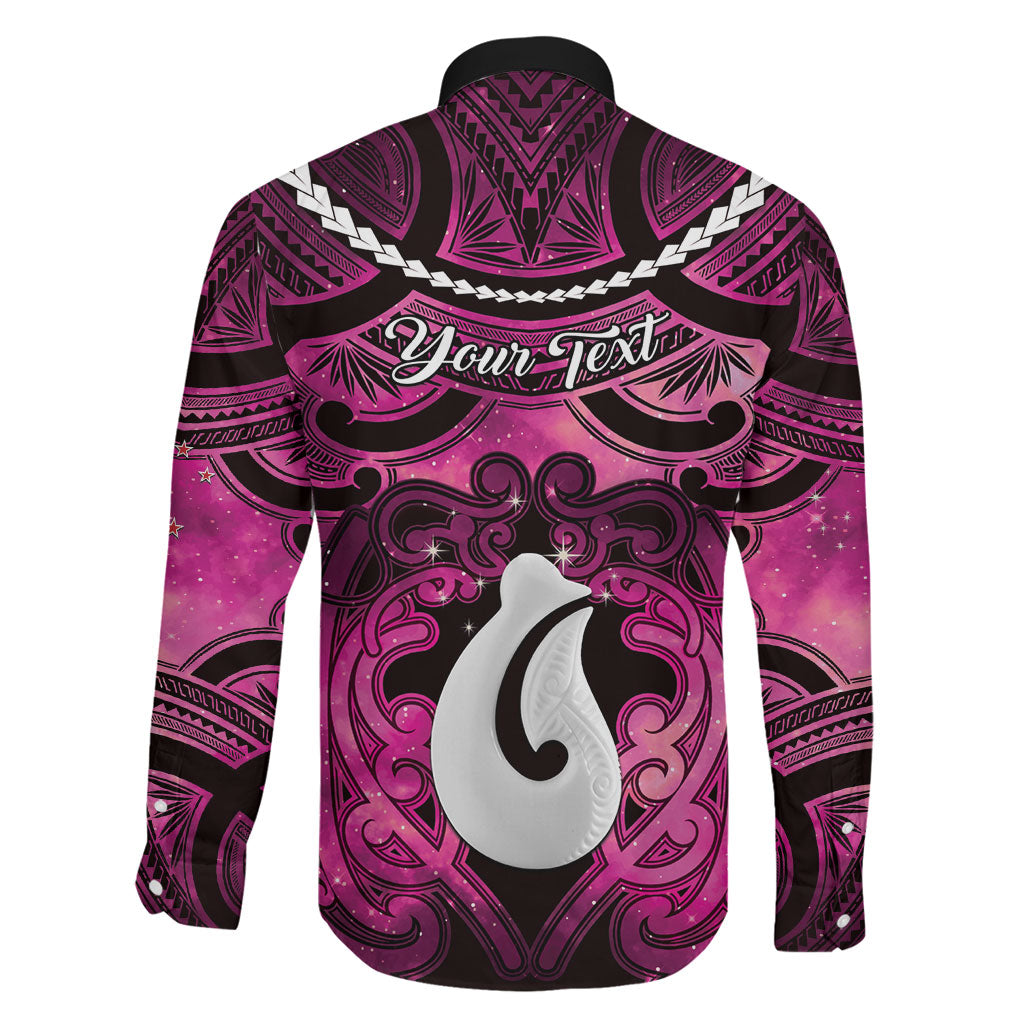 Personalised Maori Matariki Hei Matau Mawhero Family Matching Off The Shoulder Long Sleeve Dress and Hawaiian Shirt Maori Kowhaiwhai Pattern Galaxy LT01 - Polynesian Pride