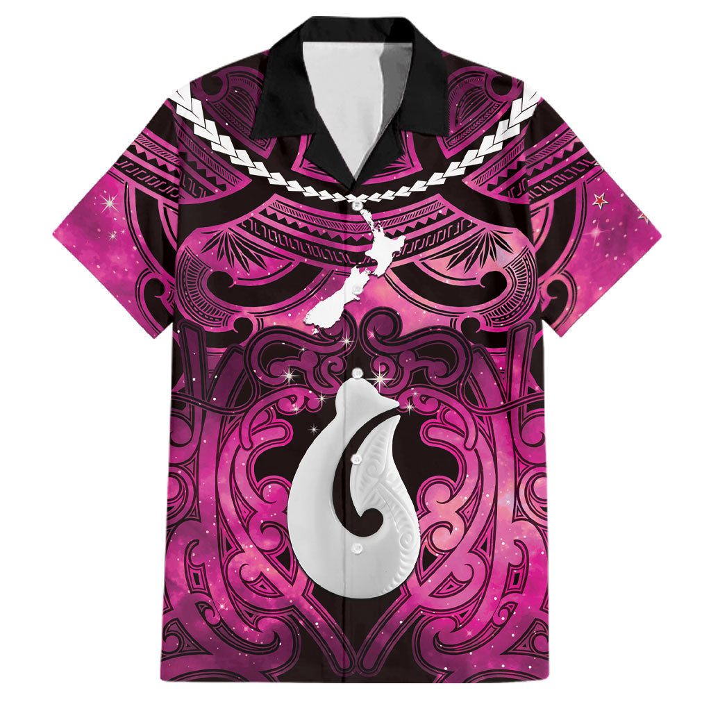 Personalised Maori Matariki Hei Matau Mawhero Family Matching Puletasi and Hawaiian Shirt Maori Kowhaiwhai Pattern Galaxy