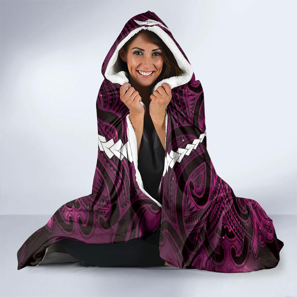 Maori Matariki Hei Matau Mawhero Hooded Blanket Maori Kowhaiwhai Pattern Galaxy