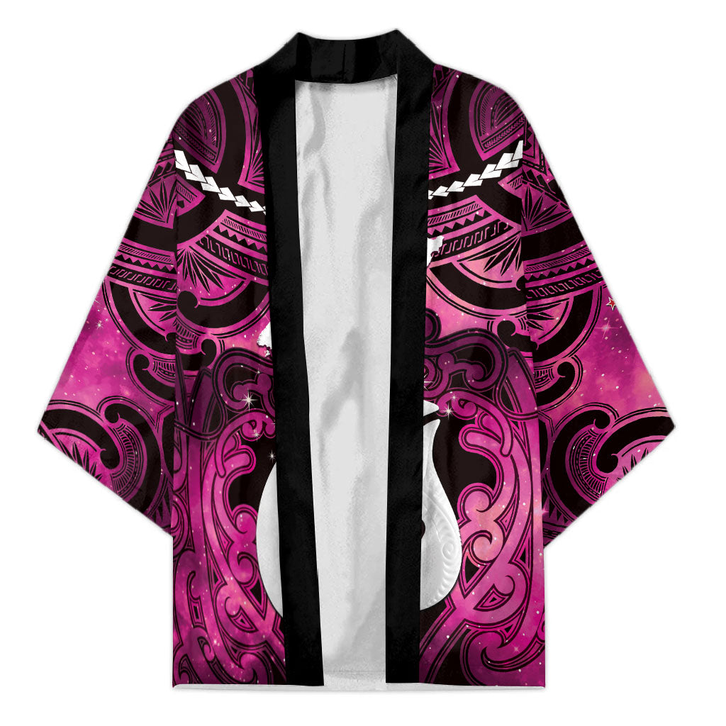 Personalised Maori Matariki Hei Matau Mawhero Kimono Maori Kowhaiwhai Pattern Galaxy LT01 Unisex Pink - Polynesian Pride