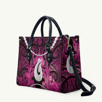 Maori Matariki Hei Matau Mawhero Leather Bag Maori Kowhaiwhai Pattern Galaxy LT01 Pink - Polynesian Pride