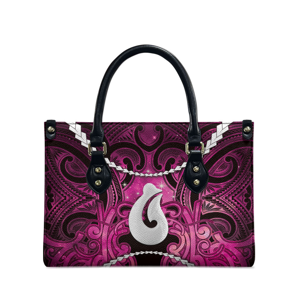 Maori Matariki Hei Matau Mawhero Leather Bag Maori Kowhaiwhai Pattern Galaxy LT01 - Polynesian Pride