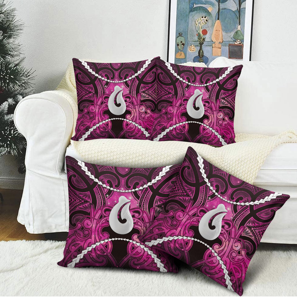 Maori Matariki Hei Matau Mawhero Pillow Cover Maori Kowhaiwhai Pattern Galaxy
