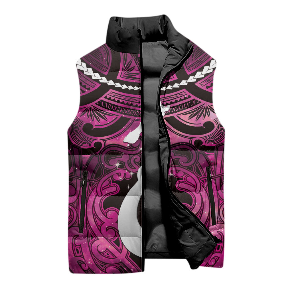 Personalised Maori Matariki Hei Matau Mawhero Sleeveless Puffer Jacket Maori Kowhaiwhai Pattern Galaxy