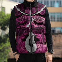 Personalised Maori Matariki Hei Matau Mawhero Sleeveless Puffer Jacket Maori Kowhaiwhai Pattern Galaxy