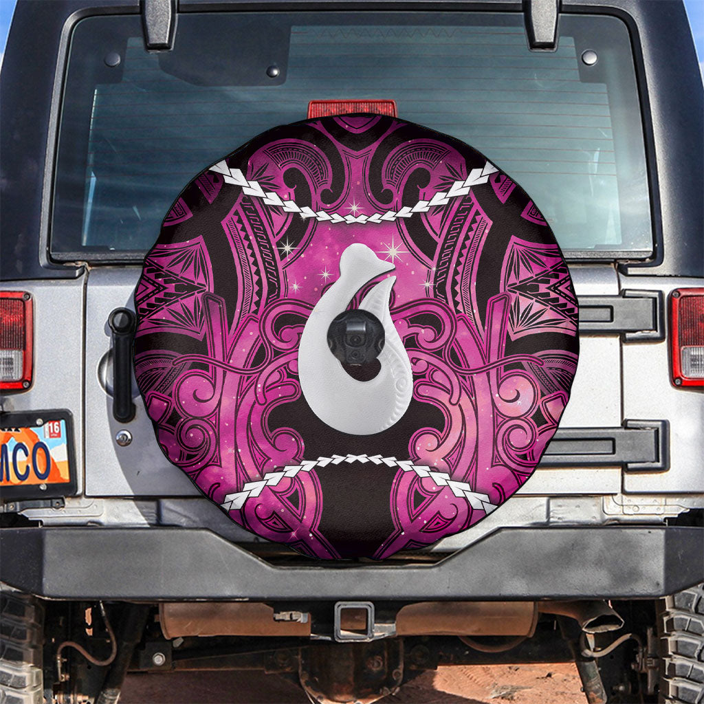 Maori Matariki Hei Matau Mawhero Spare Tire Cover Maori Kowhaiwhai Pattern Galaxy