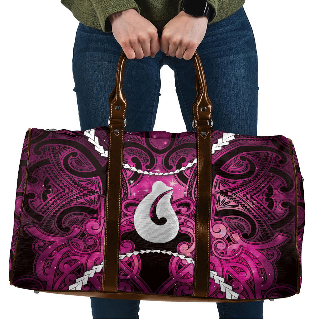 Maori Matariki Hei Matau Mawhero Travel Bag Maori Kowhaiwhai Pattern Galaxy
