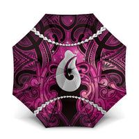 Maori Matariki Hei Matau Mawhero Umbrella Maori Kowhaiwhai Pattern Galaxy LT01 One Size Folded 11.42 inch Opened Diameter 37.4 inch Pink - Polynesian Pride