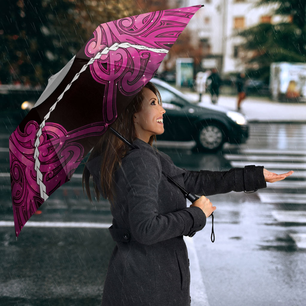 Maori Matariki Hei Matau Mawhero Umbrella Maori Kowhaiwhai Pattern Galaxy LT01 - Polynesian Pride