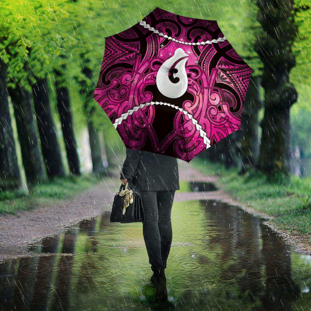 Maori Matariki Hei Matau Mawhero Umbrella Maori Kowhaiwhai Pattern Galaxy LT01 - Polynesian Pride