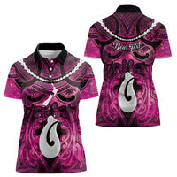 Personalised Maori Matariki Hei Matau Mawhero Women Polo Shirt Maori Kowhaiwhai Pattern Galaxy LT01 - Polynesian Pride