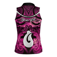 Personalised Maori Matariki Hei Matau Mawhero Women Sleeveless Polo Shirt Maori Kowhaiwhai Pattern Galaxy LT01 - Polynesian Pride