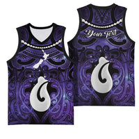 Personalised Maori Matariki Hei Matau Waiporoporo Basketball Jersey Maori Kowhaiwhai Pattern Galaxy LT01 - Polynesian Pride