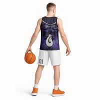Personalised Maori Matariki Hei Matau Waiporoporo Basketball Jersey Maori Kowhaiwhai Pattern Galaxy LT01 - Polynesian Pride