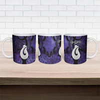 Personalised Maori Matariki Hei Matau Waiporoporo Ceramic Mug Maori Kowhaiwhai Pattern Galaxy