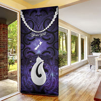Personalised Maori Matariki Hei Matau Waiporoporo Door Cover Maori Kowhaiwhai Pattern Galaxy LT01 - Polynesian Pride
