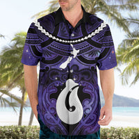 Personalised Maori Matariki Hei Matau Waiporoporo Hawaiian Shirt Maori Kowhaiwhai Pattern Galaxy LT01 - Polynesian Pride