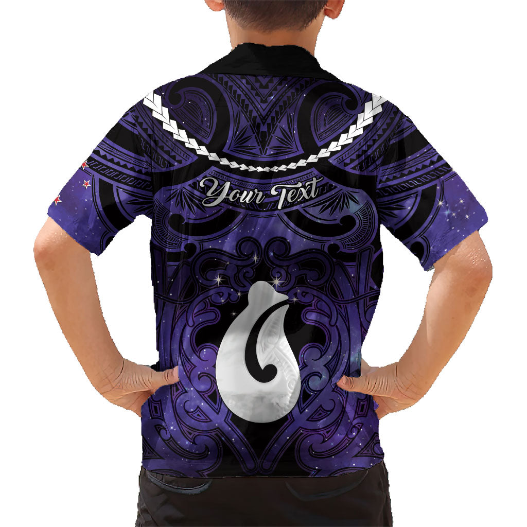 Personalised Maori Matariki Hei Matau Waiporoporo Hawaiian Shirt Maori Kowhaiwhai Pattern Galaxy LT01 - Polynesian Pride