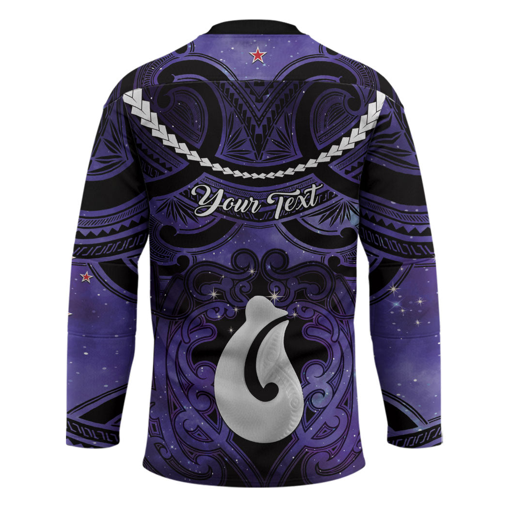 Personalised Maori Matariki Hei Matau Waiporoporo Hockey Jersey Maori Kowhaiwhai Pattern Galaxy LT01 - Polynesian Pride