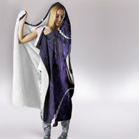 Maori Matariki Hei Matau Waiporoporo Hooded Blanket Maori Kowhaiwhai Pattern Galaxy