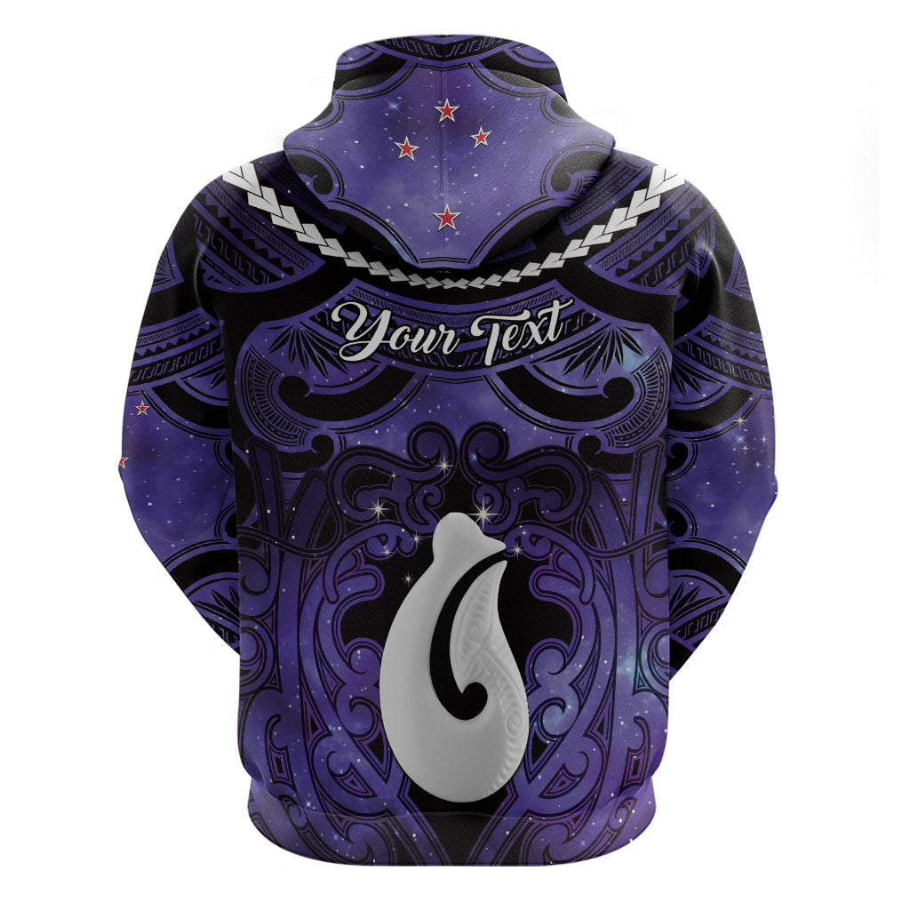 Personalised Maori Matariki Hei Matau Waiporoporo Hoodie Maori Kowhaiwhai Pattern Galaxy LT01 - Polynesian Pride