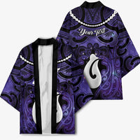 Personalised Maori Matariki Hei Matau Waiporoporo Kimono Maori Kowhaiwhai Pattern Galaxy