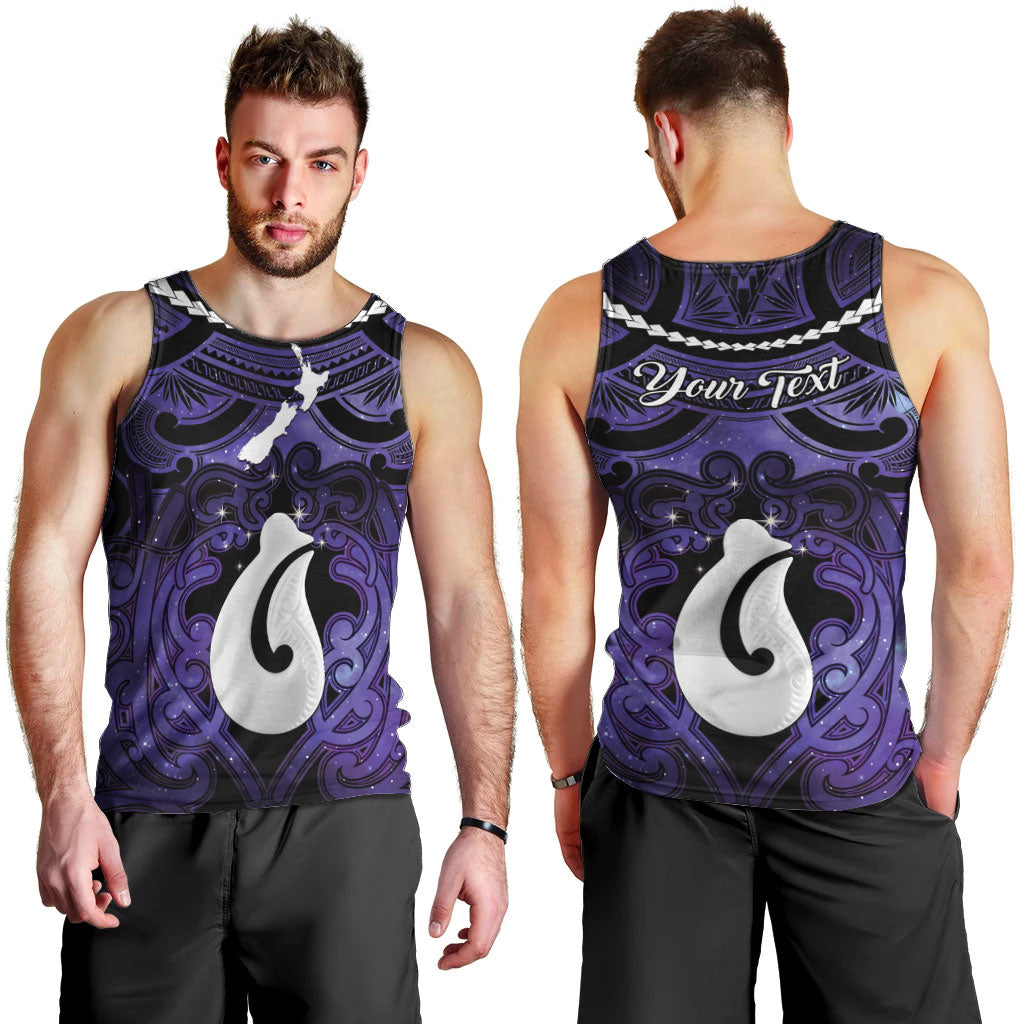 Personalised Maori Matariki Hei Matau Waiporoporo Men Tank Top Maori Kowhaiwhai Pattern Galaxy