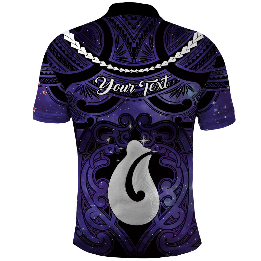 Personalised Maori Matariki Hei Matau Waiporoporo Polo Shirt Maori Kowhaiwhai Pattern Galaxy LT01 - Polynesian Pride