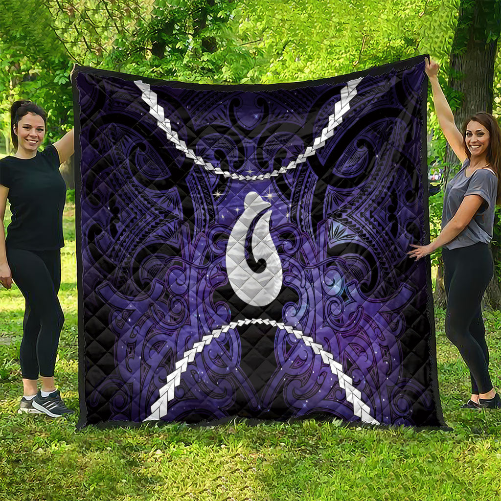 Maori Matariki Hei Matau Waiporoporo Quilt Maori Kowhaiwhai Pattern Galaxy