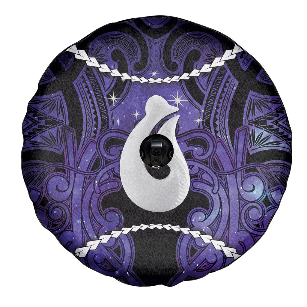 Maori Matariki Hei Matau Waiporoporo Spare Tire Cover Maori Kowhaiwhai Pattern Galaxy LT01 - Polynesian Pride