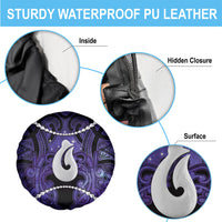 Maori Matariki Hei Matau Waiporoporo Spare Tire Cover Maori Kowhaiwhai Pattern Galaxy LT01 - Polynesian Pride