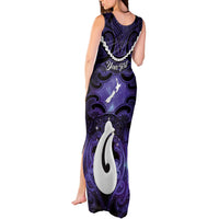 Personalised Maori Matariki Hei Matau Waiporoporo Tank Maxi Dress Maori Kowhaiwhai Pattern Galaxy LT01 - Polynesian Pride