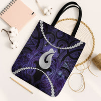 Maori Matariki Hei Matau Waiporoporo Tote Bag Maori Kowhaiwhai Pattern Galaxy