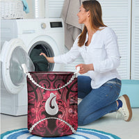 Maori Matariki Hei Matau Whero Laundry Basket Maori Kowhaiwhai Pattern Galaxy