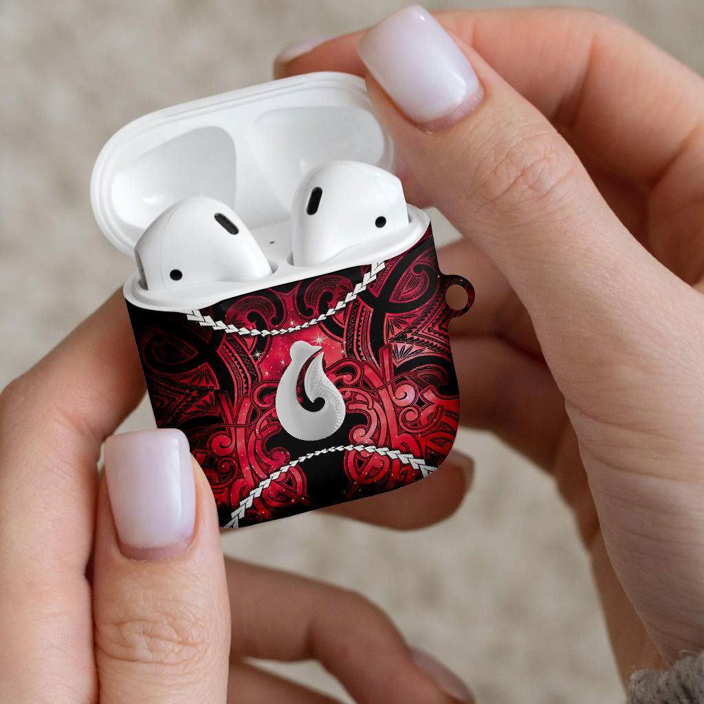 Maori Matariki Hei Matau Whero AirPods Case Maori Kowhaiwhai Pattern Galaxy LT01 - Polynesian Pride