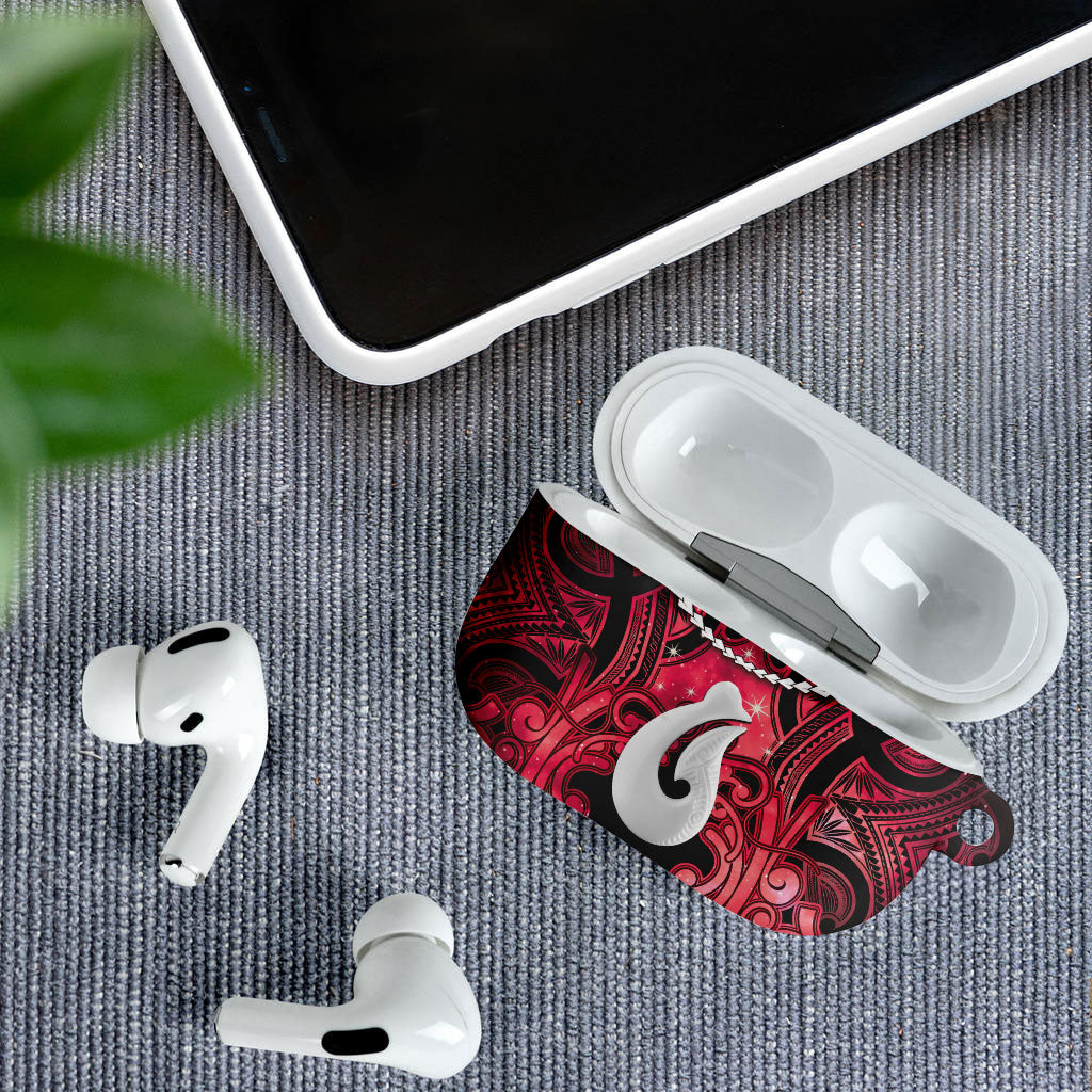 Maori Matariki Hei Matau Whero AirPods Case Maori Kowhaiwhai Pattern Galaxy LT01 - Polynesian Pride