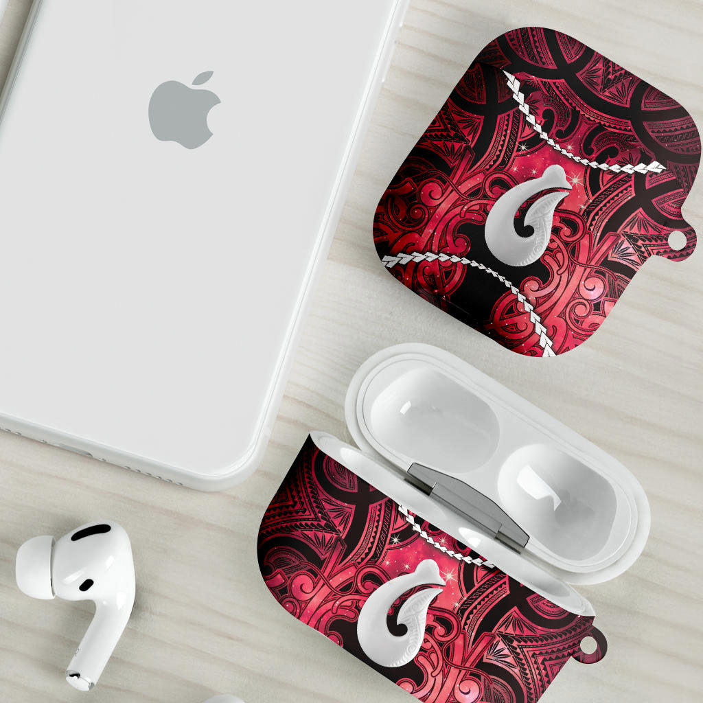 Maori Matariki Hei Matau Whero AirPods Case Maori Kowhaiwhai Pattern Galaxy LT01 - Polynesian Pride