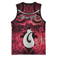 Personalised Maori Matariki Hei Matau Whero Basketball Jersey Maori Kowhaiwhai Pattern Galaxy