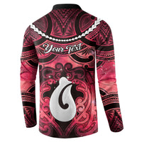 Personalised Maori Matariki Hei Matau Whero Button Sweatshirt Maori Kowhaiwhai Pattern Galaxy