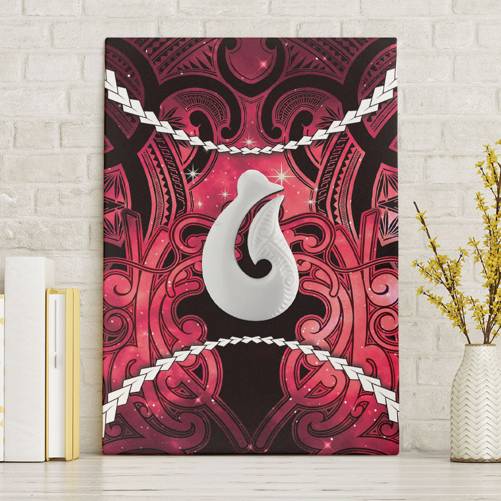 Maori Matariki Hei Matau Whero Canvas Wall Art Maori Kowhaiwhai Pattern Galaxy LT01 Without Frame Red - Polynesian Pride
