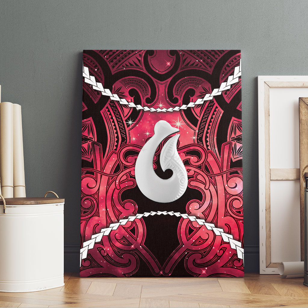 Maori Matariki Hei Matau Whero Canvas Wall Art Maori Kowhaiwhai Pattern Galaxy LT01 - Polynesian Pride