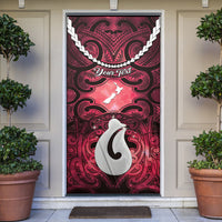 Personalised Maori Matariki Hei Matau Whero Door Cover Maori Kowhaiwhai Pattern Galaxy