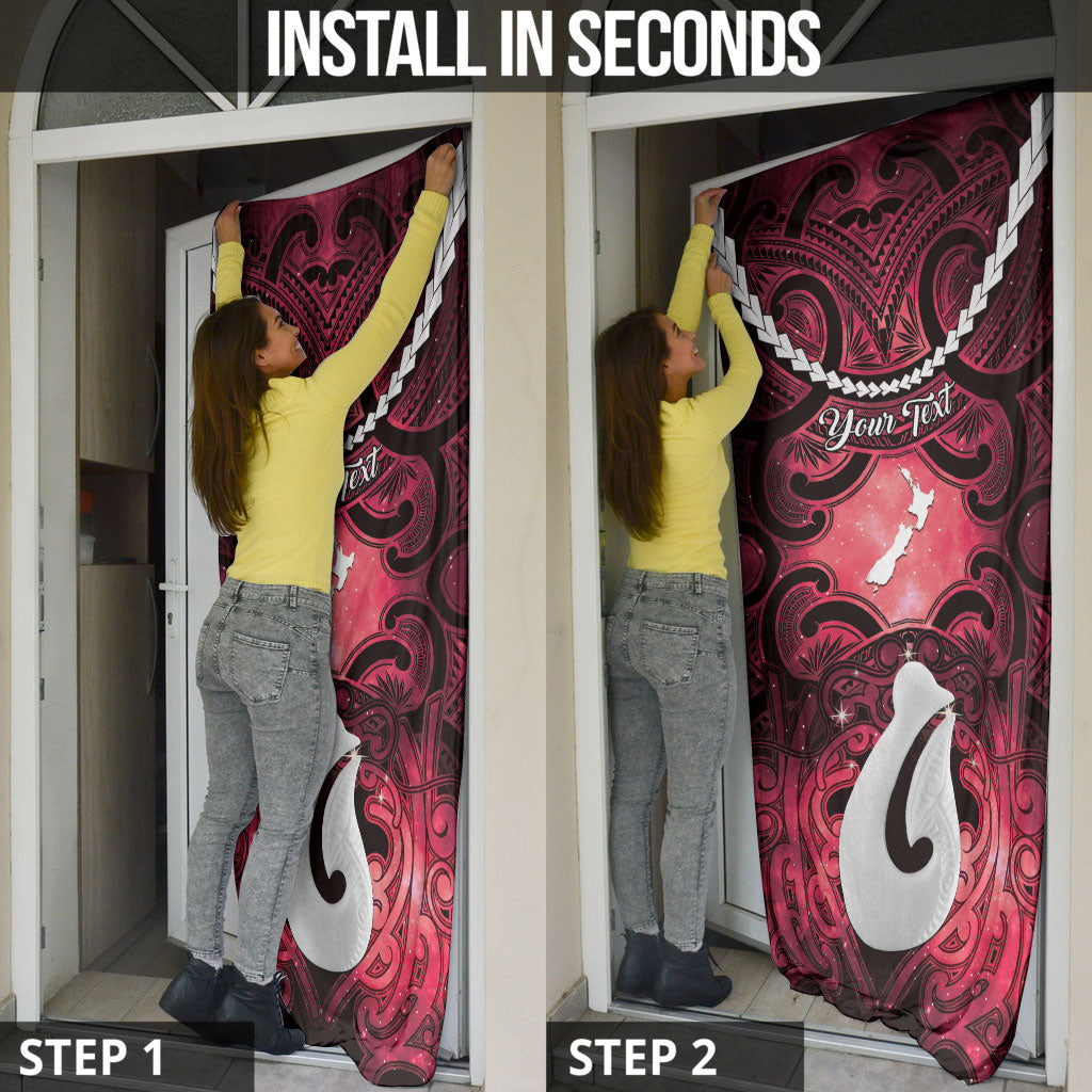 Personalised Maori Matariki Hei Matau Whero Door Cover Maori Kowhaiwhai Pattern Galaxy
