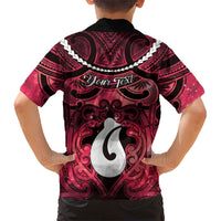 Personalised Maori Matariki Hei Matau Whero Family Matching Long Sleeve Bodycon Dress and Hawaiian Shirt Maori Kowhaiwhai Pattern Galaxy LT01 - Polynesian Pride