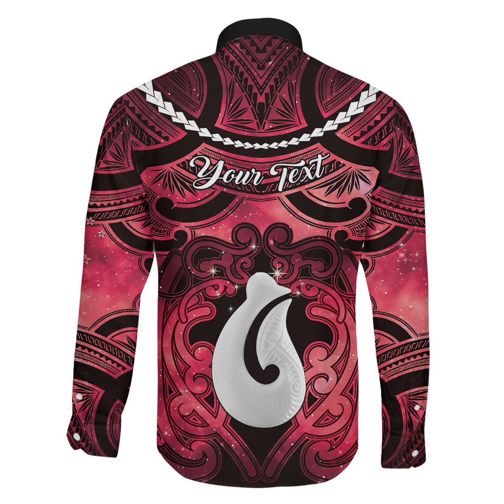 Personalised Maori Matariki Hei Matau Whero Family Matching Puletasi and Hawaiian Shirt Maori Kowhaiwhai Pattern Galaxy