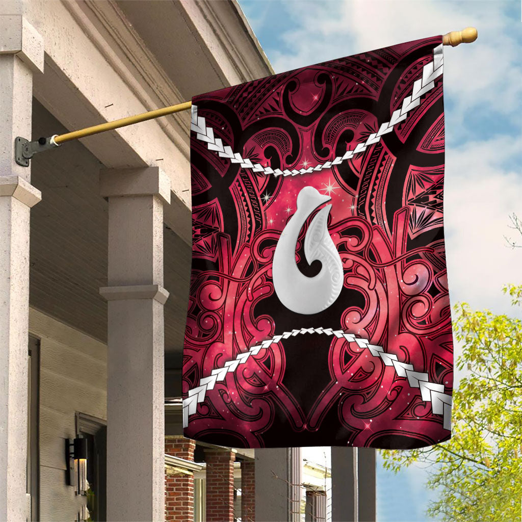 Maori Matariki Hei Matau Whero Garden Flag Maori Kowhaiwhai Pattern Galaxy