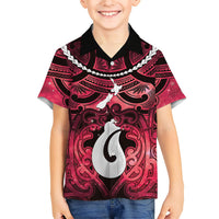 Personalised Maori Matariki Hei Matau Whero Kid Hawaiian Shirt Maori Kowhaiwhai Pattern Galaxy
