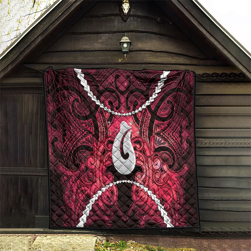 Maori Matariki Hei Matau Whero Quilt Maori Kowhaiwhai Pattern Galaxy