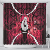 Maori Matariki Hei Matau Whero Shower Curtain Maori Kowhaiwhai Pattern Galaxy LT01 - Polynesian Pride