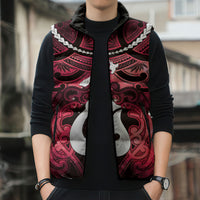 Personalised Maori Matariki Hei Matau Whero Sleeveless Puffer Jacket Maori Kowhaiwhai Pattern Galaxy